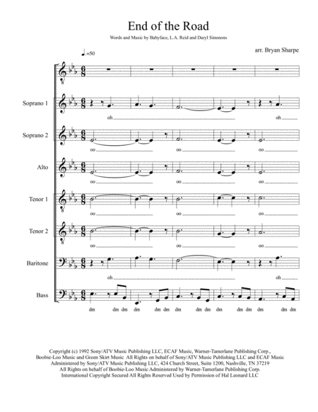 End Of The Road Sheet Music