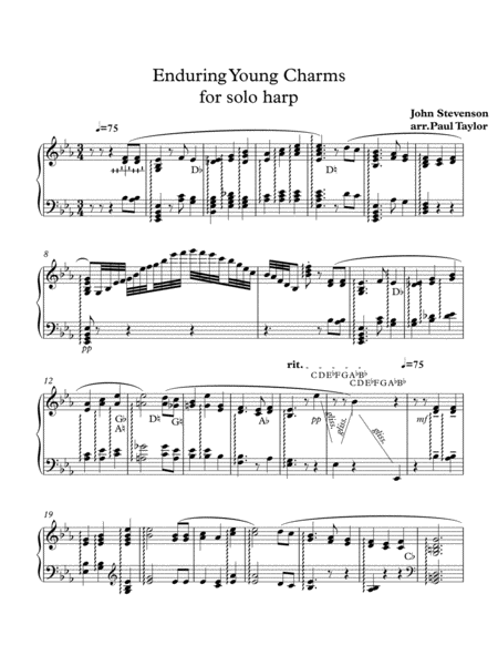 Free Sheet Music Endearing Young Charms