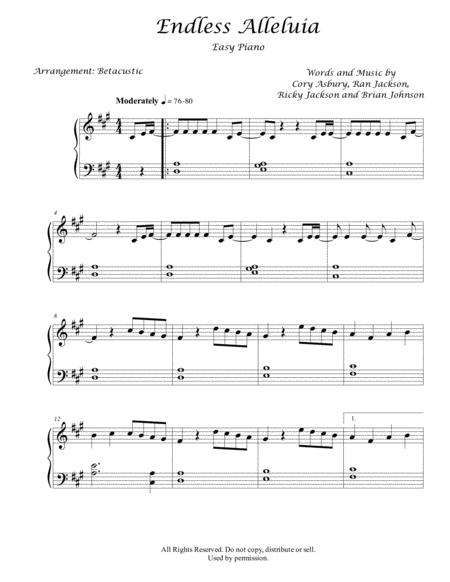 Endless Alleluia Cory Asbury Sheet Music Easy Piano Sheet Music