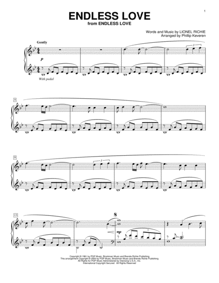 Endless Love Arr Phillip Keveren Sheet Music