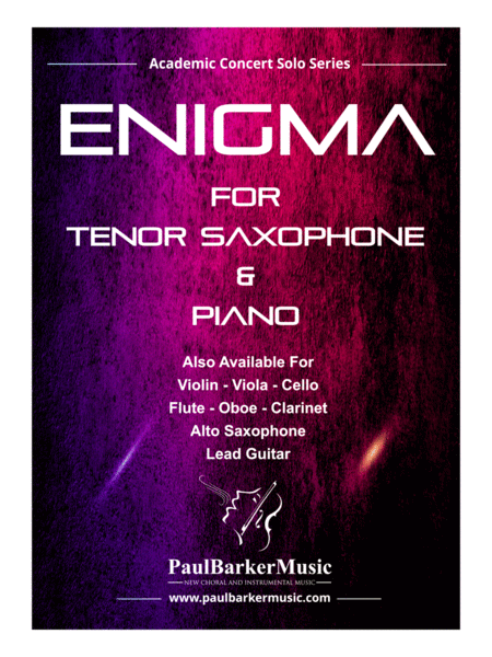 Free Sheet Music Enigma Tenor Saxophone Piano Score Parts