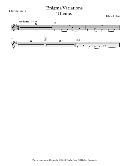 Enigma Variations For Clarinet Choir Parts Sheet Music