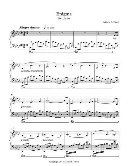 Free Sheet Music Enigma