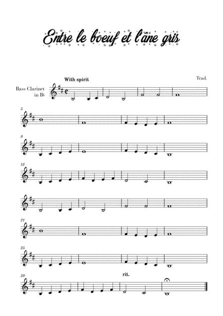 Entre Le B Uf Et L Ne Gris For Bass Clarinet Sheet Music