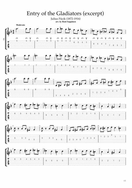 Entry Of The Gladiators For Flatpicking Guitar Sheet Music