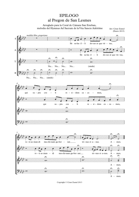 Epilogo San Lesmes Sheet Music