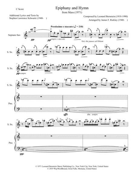 Epiphany And Hymn From Mass Sheet Music