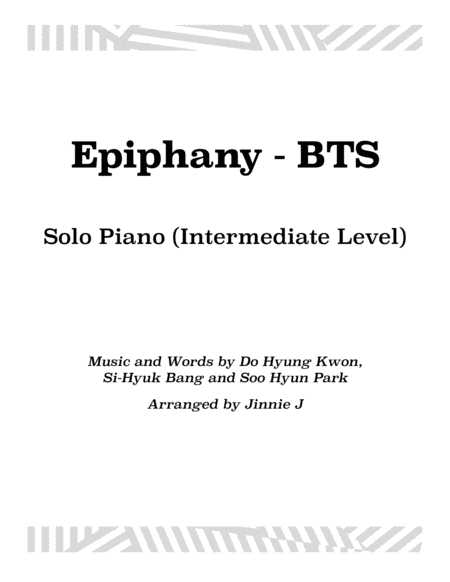 Epiphany Bts For Piano Intermediate Level Sheet Music