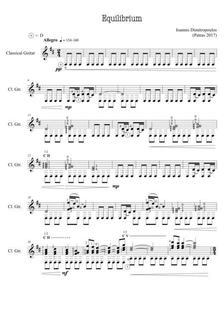 Equilibrium Sheet Music