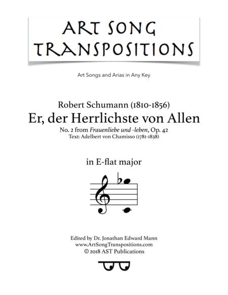 Er Der Herrlichste Von Allen Op 42 No 2 E Flat Major Sheet Music