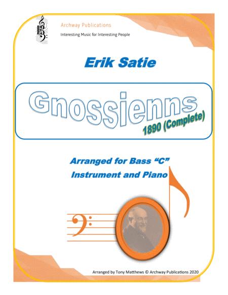 Erik Satie Gnossienns 1890 Complete For Bass Instrument And Piano Sheet Music