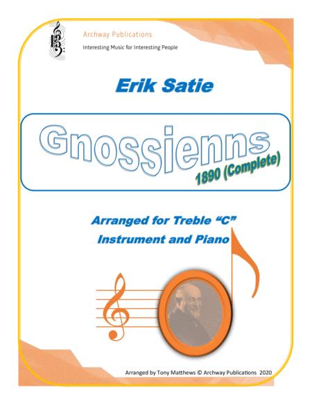 Free Sheet Music Erik Satie Gnossienns 1890 Complete For Treble Instrument And Piano