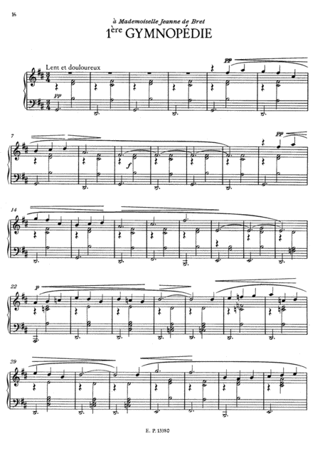 Erik Satie Gymnopdie No 1 No 2 And No 3 Original Complete Version Sheet Music