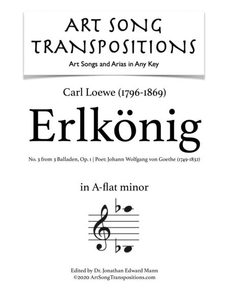 Free Sheet Music Erlknig Op 1 No 3 Transposed To A Flat Minor
