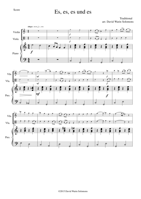 Es Es Es Und Es For Violin Viola And Piano Sheet Music