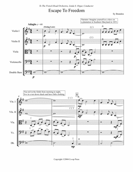 Free Sheet Music Escape To Freedom