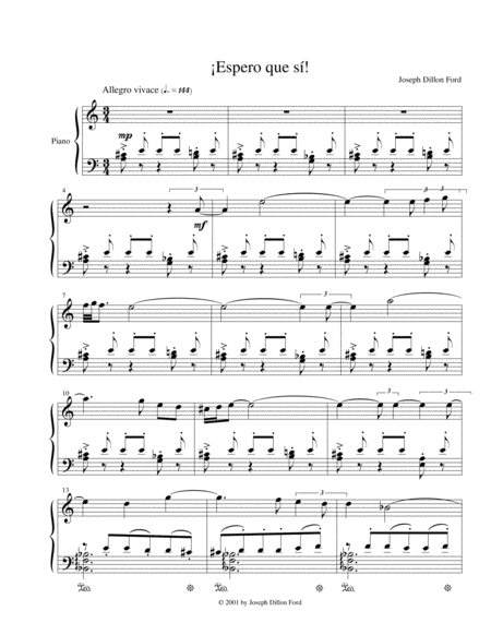 Espero Que Si For Piano Solo Sheet Music