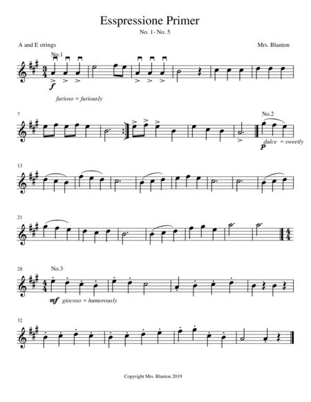 Espressione Primer No 1 5 Sheet Music