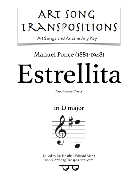 Estrellita Transposed To D Major Sheet Music