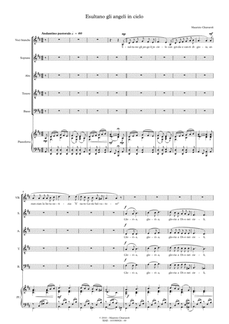 Esultano Gli Angeli In Cielo Sheet Music