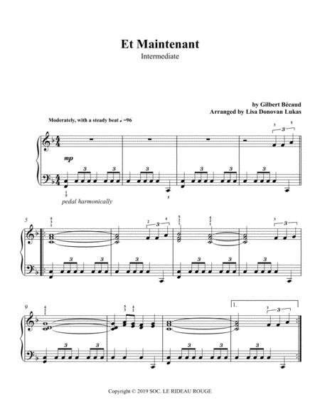 Free Sheet Music Et Maintenant Intermediate Piano