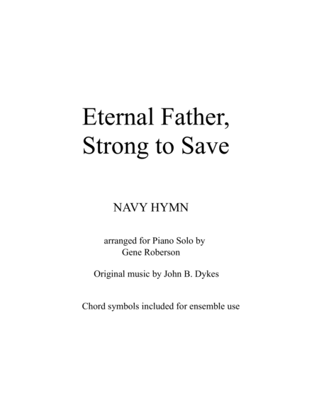 Eternal Father Strong To Save Navy And Armed Forces Hymn Sheet Music