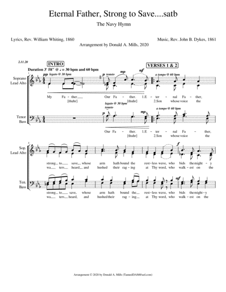 Eternal Father Strong To Save Satb Sheet Music