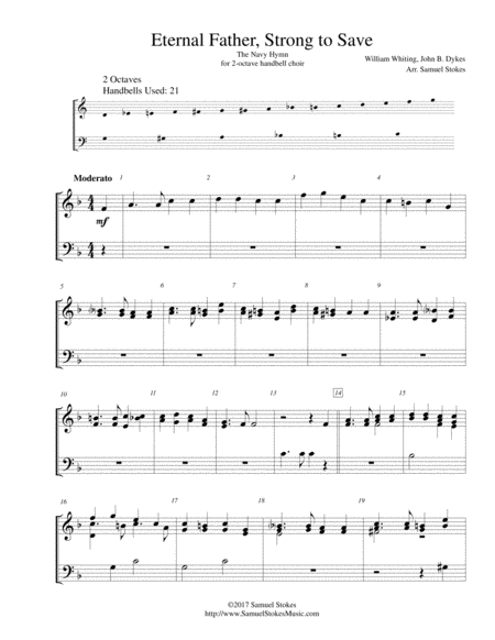 Free Sheet Music Eternal Father Strong To Save The Navy Hymn For 2 Octave Handbell Choir