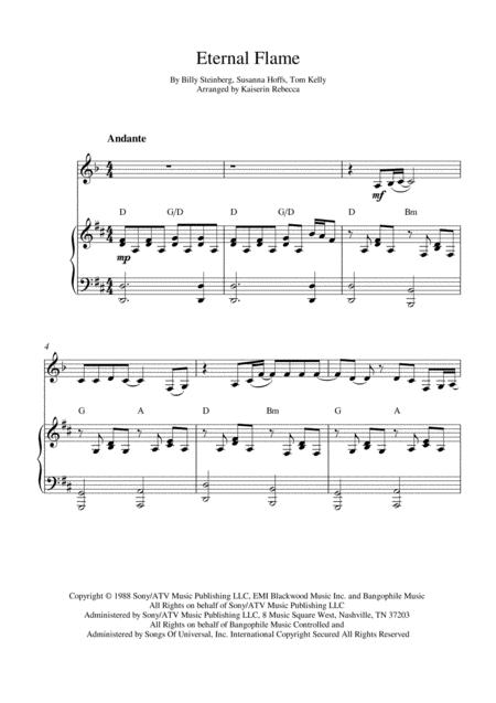 Free Sheet Music Eternal Flame Clarinet In A Solo And Piano Accompaniment