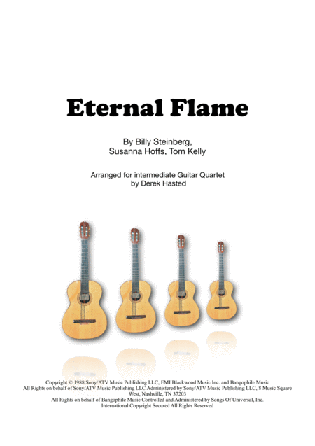 Free Sheet Music Eternal Flame For Guitar Quartet Or Large Ensemble