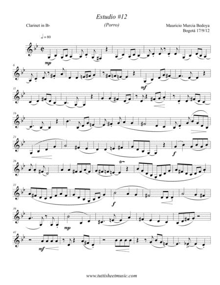 Etude 12 Porro For Clarinet And Piano Sheet Music
