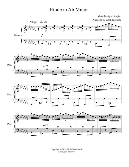 Free Sheet Music Etude In Ab Minor Piano Solo