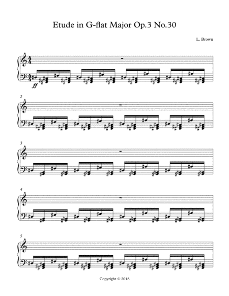 Etude In G Flat Major Op 3 No 30 Sheet Music