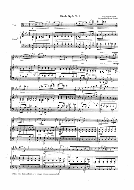 Free Sheet Music Etude Op 2 Nr 1 For Viola