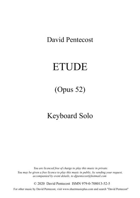 Etude Opus 52 Sheet Music