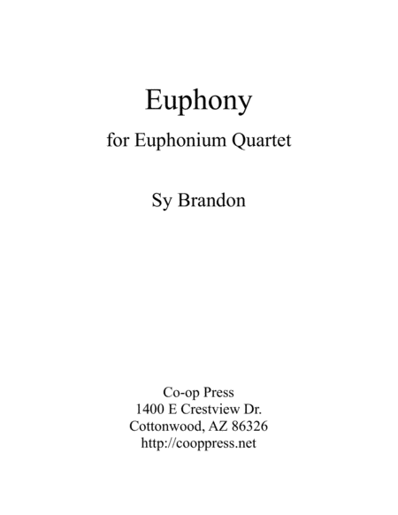 Free Sheet Music Euphony For Euphonium Quartet