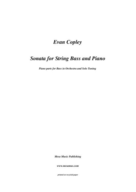 Free Sheet Music Evan Copley Sonata For String Bass And Piano