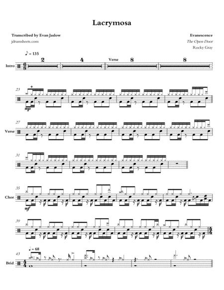 Free Sheet Music Evanescence Lacrymosa