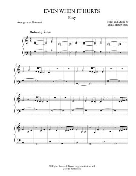 Free Sheet Music Even When It Hurts Hillsong United Sheet Music Easy Piano