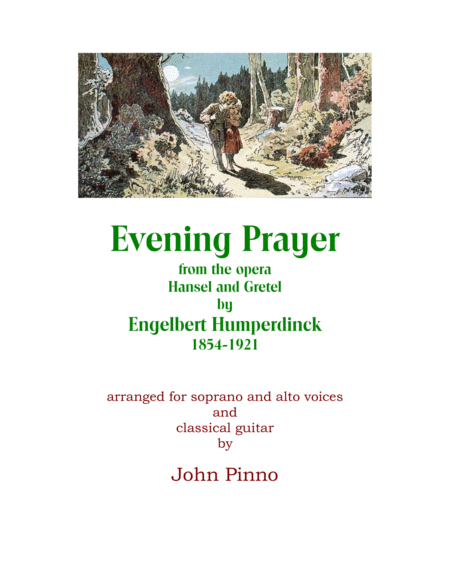 Evening Prayer From Hansel And Gretel Arr For Soprano And Alto Voices And Classical Guitar Sheet Music