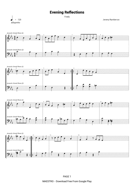 Evening Reflections Sheet Music