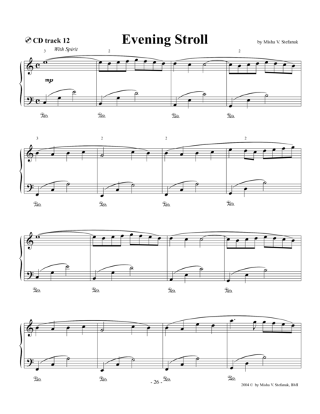 Evening Stroll Easy Romantic Sheet Music