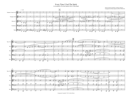 Free Sheet Music Every Time I Feel The Spirit Brass Quintet