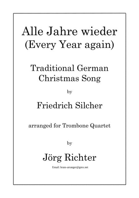 Every Year Again Alle Jahre Wieder For Trombone Quartet Sheet Music