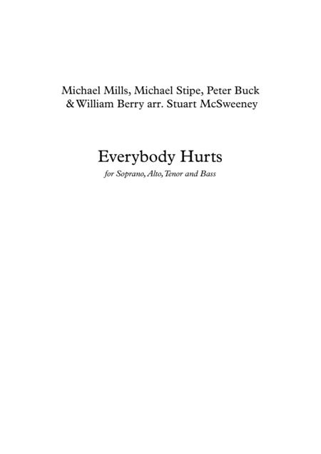 Everybody Hurts Satb Sheet Music