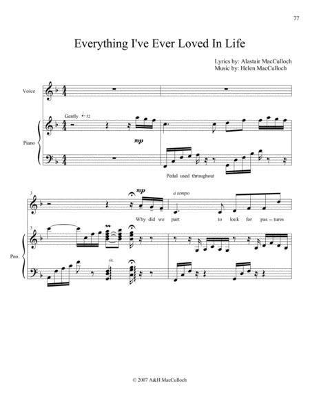 Free Sheet Music Everything I Ve Ever Loved In Life