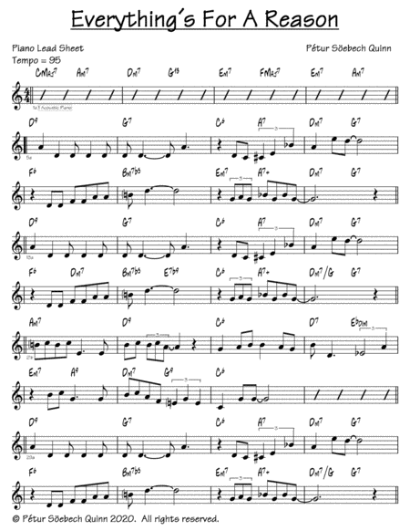 Everythings For A Reason Sheet Music