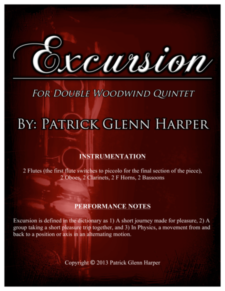 Excursion For Double Woodwind Quintet Sheet Music