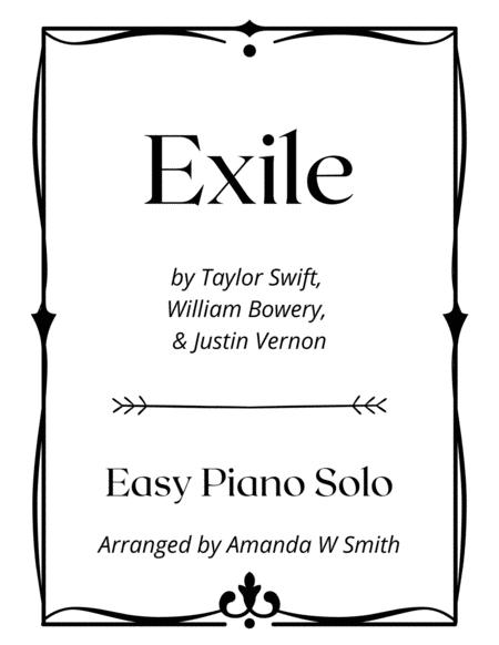 Exile Taylor Swift Easy Piano Solo Sheet Music