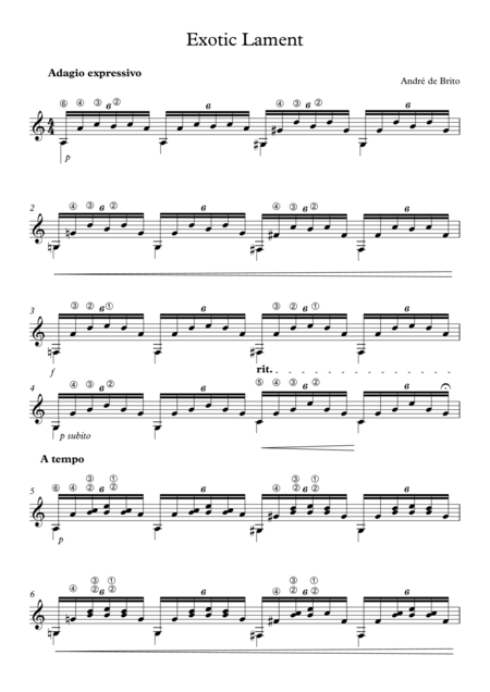 Exotic Lament Guitar Study 1 Sheet Music